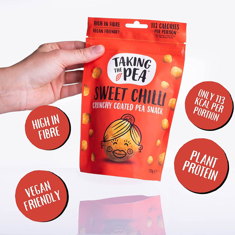 Taking The Pea Sweet Chilli pea snacks - 125g Sharing Bag