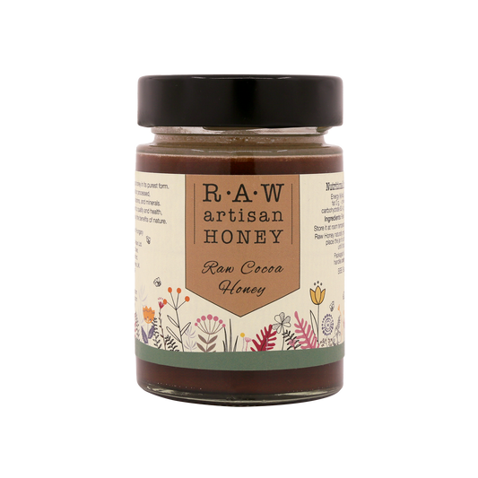 Cocoa Infused Raw Honey: 220g