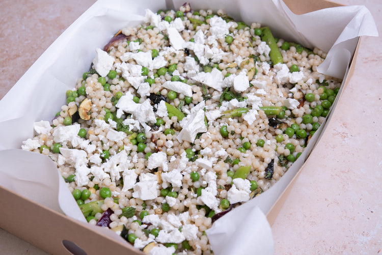 Pea, Courgette, Asparagus & Mint Pearl Couscous Salad