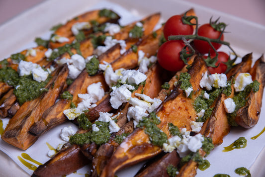 Sharing Salads - Sweet Potato, Pesto and Goats Cheese