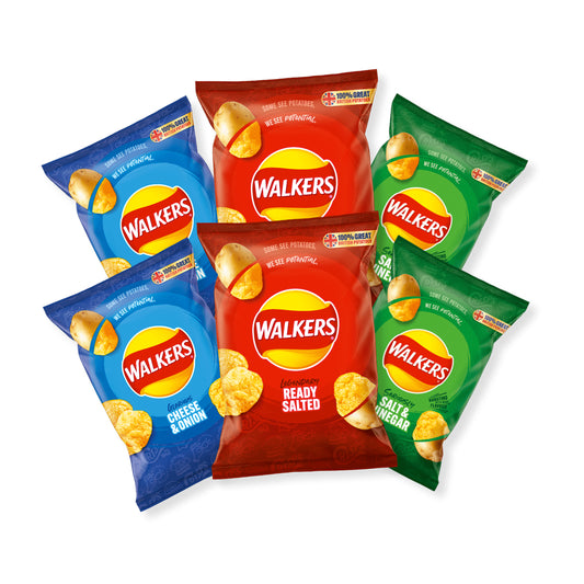 6 Bags of Walkers Crisps - Assorted Flavours