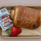 Individual pain au chocolat box with Nutella and strawberry – breakfast catering delivery Manchester