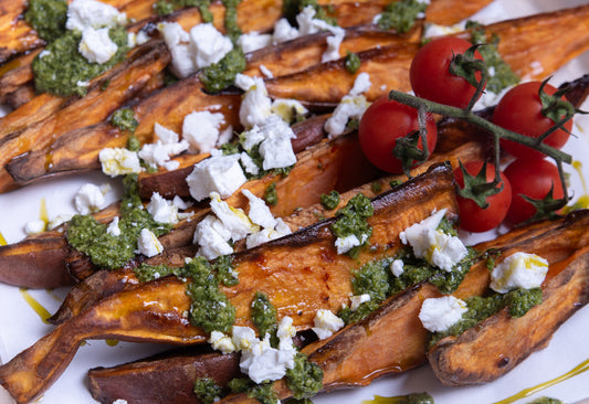 Sharing Salads - Sweet Potato, Pesto and Goats Cheese