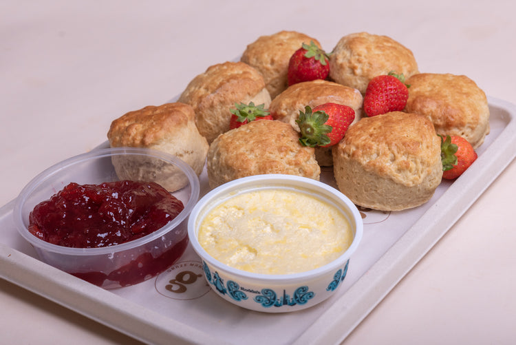 Handmade Devon Scone with Clotted Cream and Jam