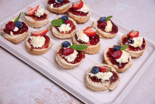 Topped Devon Scones with Strawberry Conserve and Clotted Cream