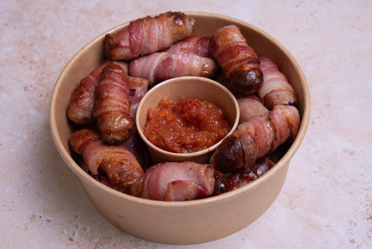 Pigs in Blankets with Spicy Tomato Chutney