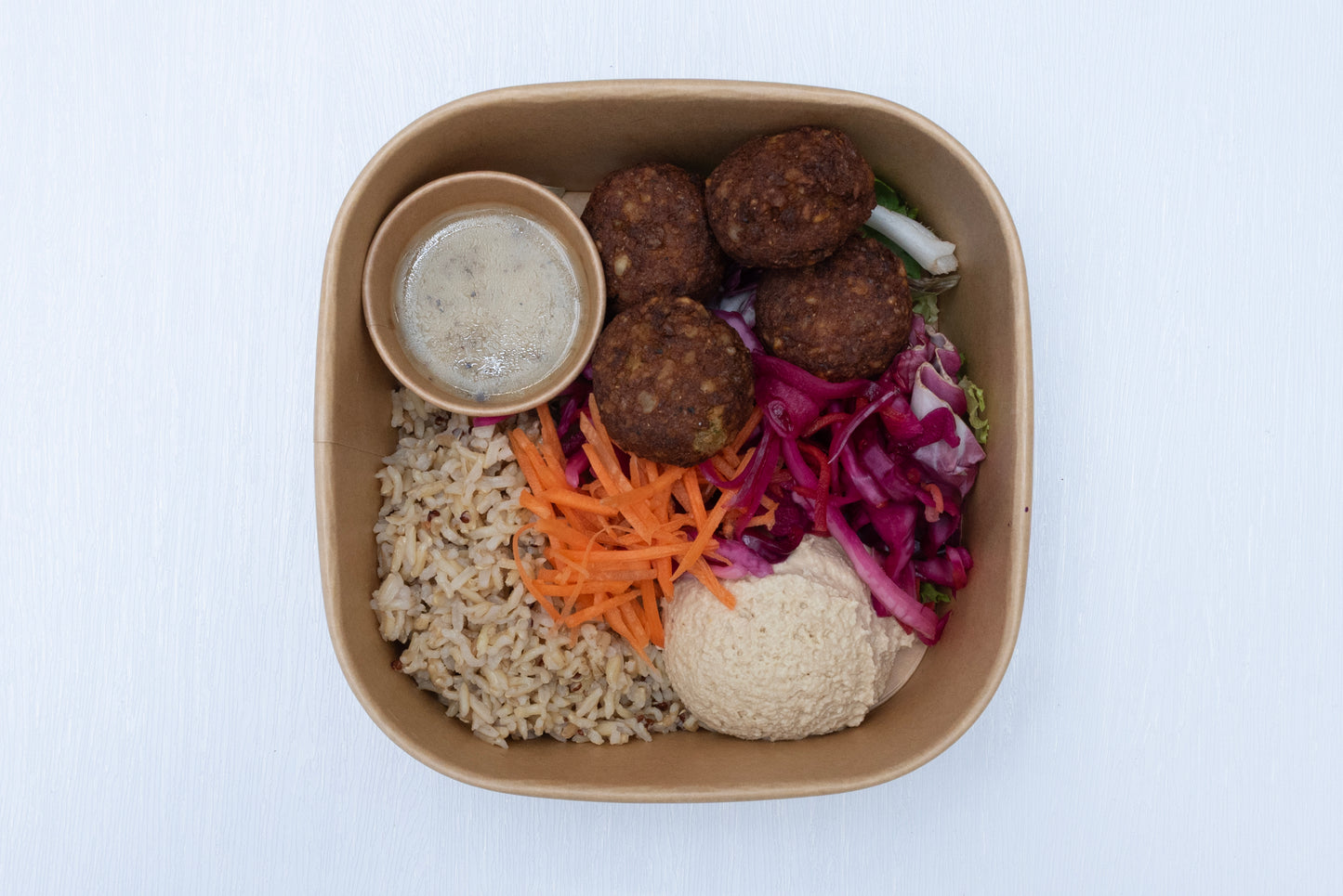 Individual Humous & Falafel Mezze Salad Box