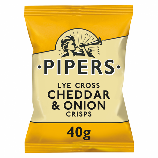 Pipers Lye Cross Cheddar & Onion Crisps 40g