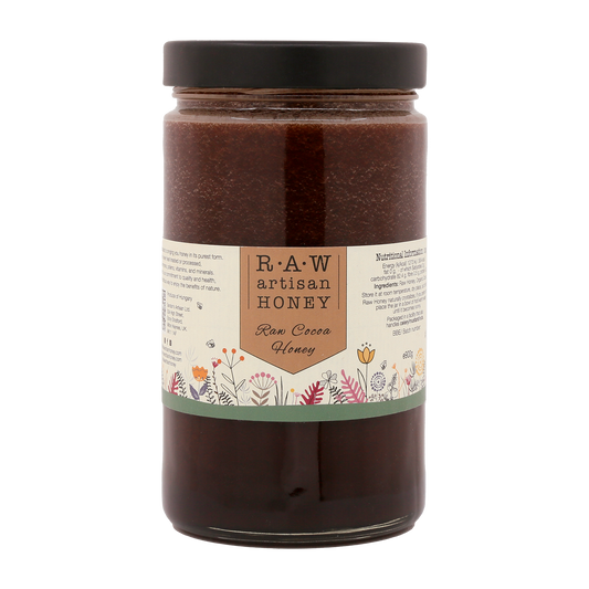 Cocoa Infused Raw Honey: 220g