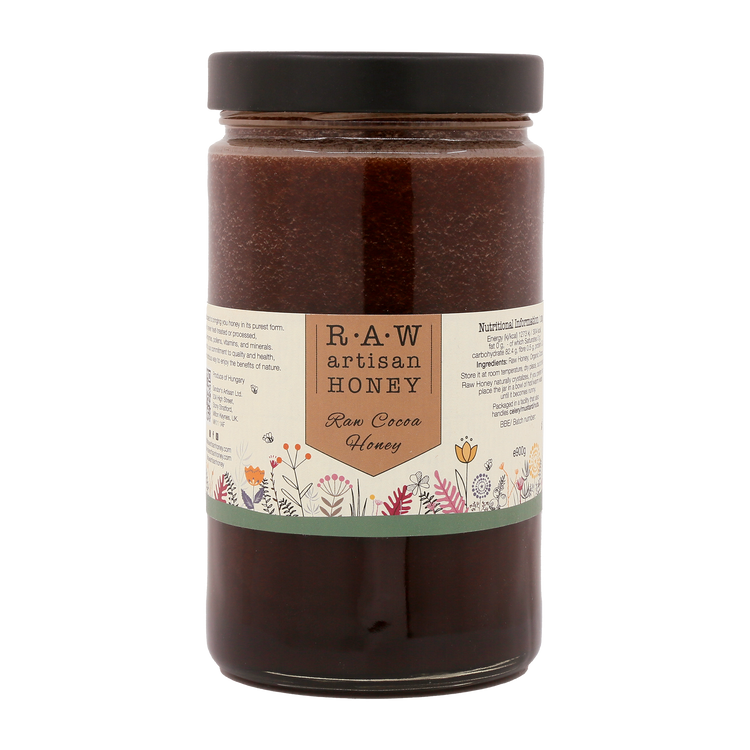 Cocoa Infused Raw Honey: 220g