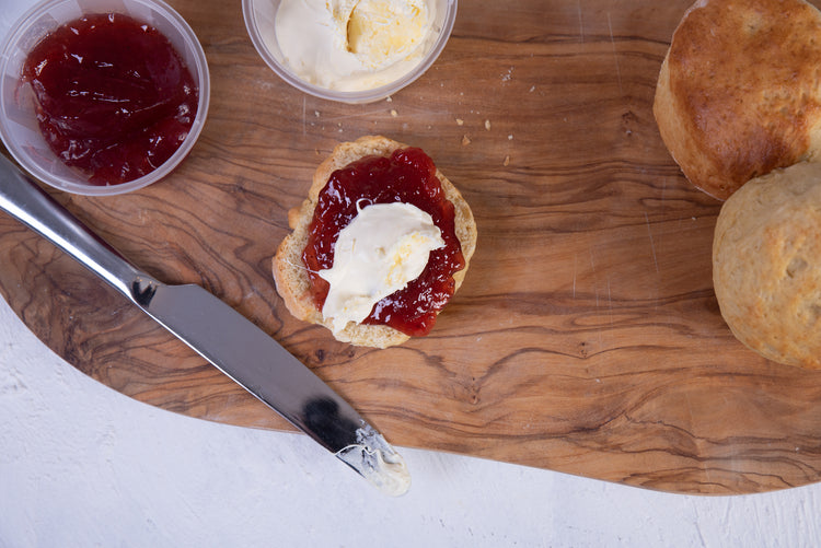 Handmade Devon Scone with Clotted Cream and Jam